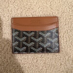 Pre Owned Goyard Tan and Black Card Holder